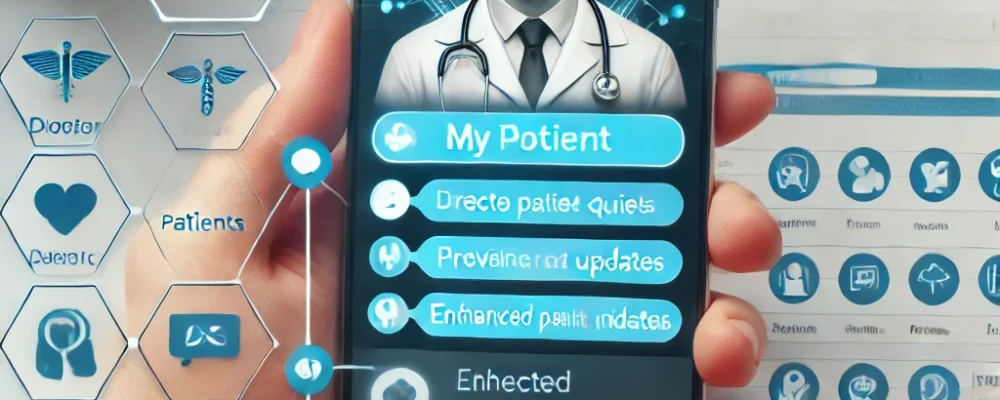 DALL·E 2024-06-29 12.12.50 - Direct communication with patients shown by a social media chat interface on a smartphone. The screen displays a doctor responding to patient queries