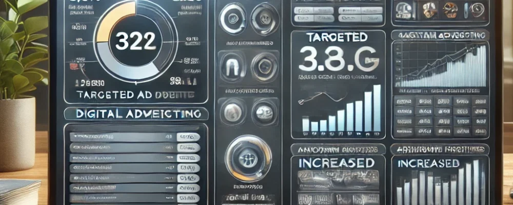 DALL·E 2024-06-29 12.21.02 - Online advertising for architects shown by a laptop screen displaying a digital advertising campaign dashboard. The screen shows targeted ad settings,